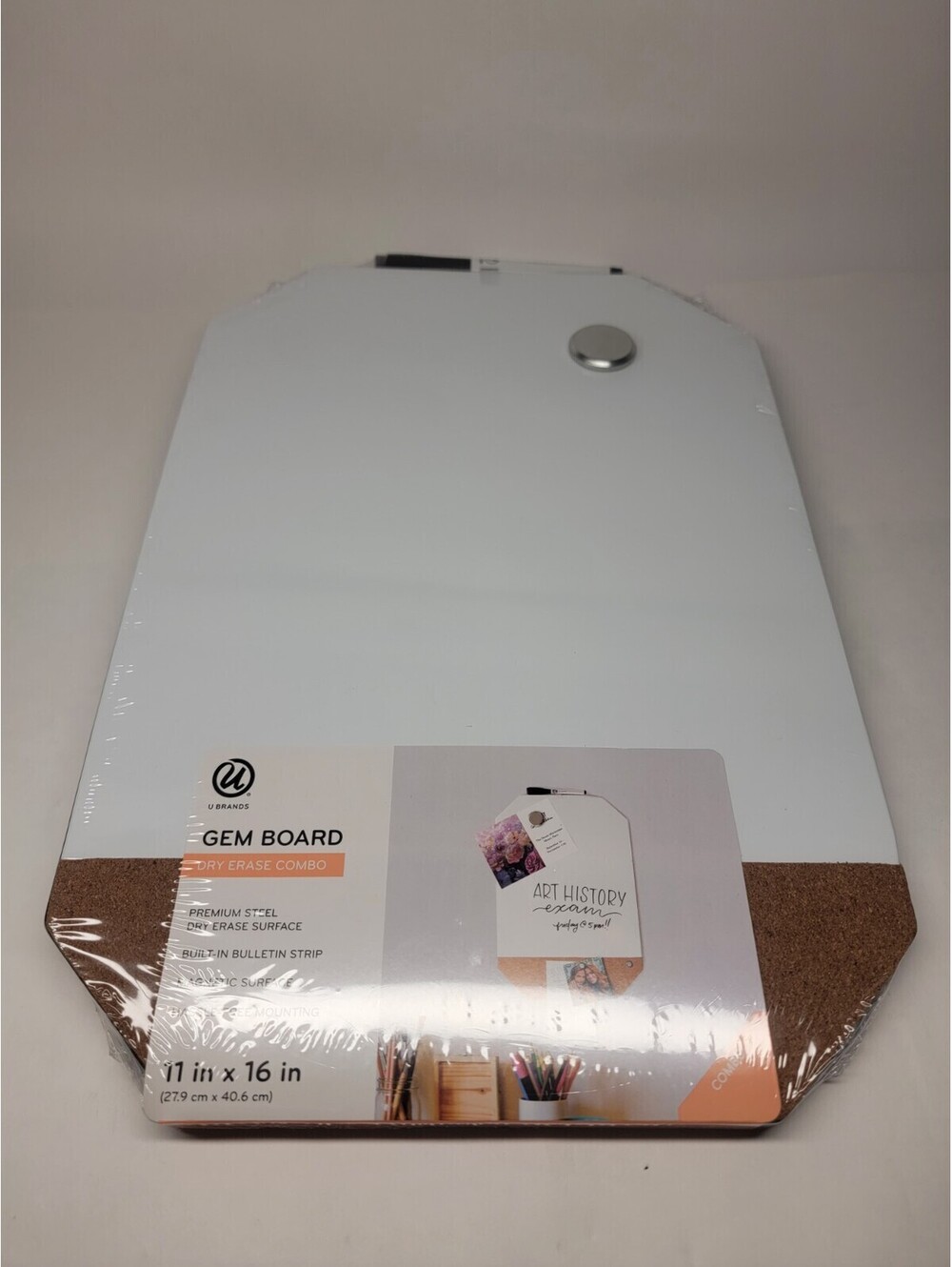 U Brands GEM Board Dry Erase Combo 11" x 16"